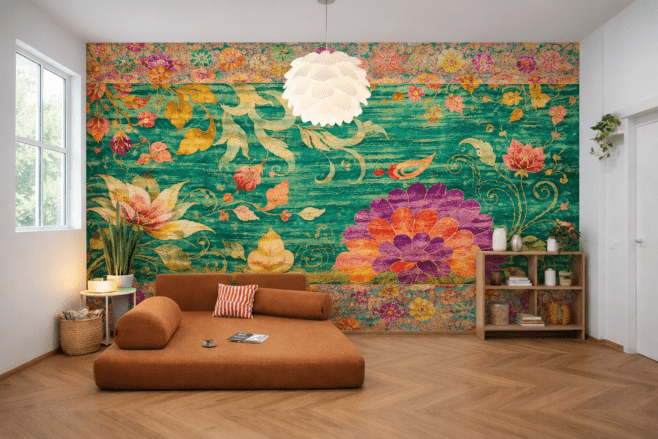 Vibrant Lotus Tapestry