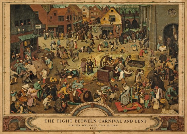 Pieter Bruegel The Fight Between Carnival and Lent I No3 - Affiche