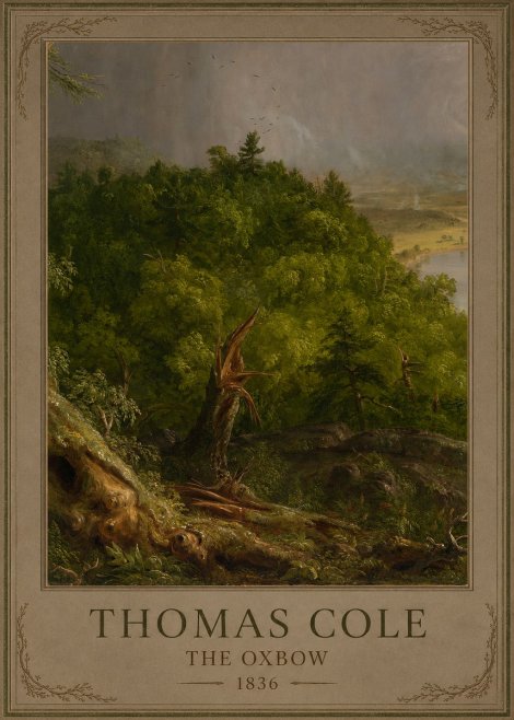 Thomas Cole View from Mount Holyoke, Northampton, Massachusetts, After a Thunderstorm—the Oxbow I No2 - Affiche