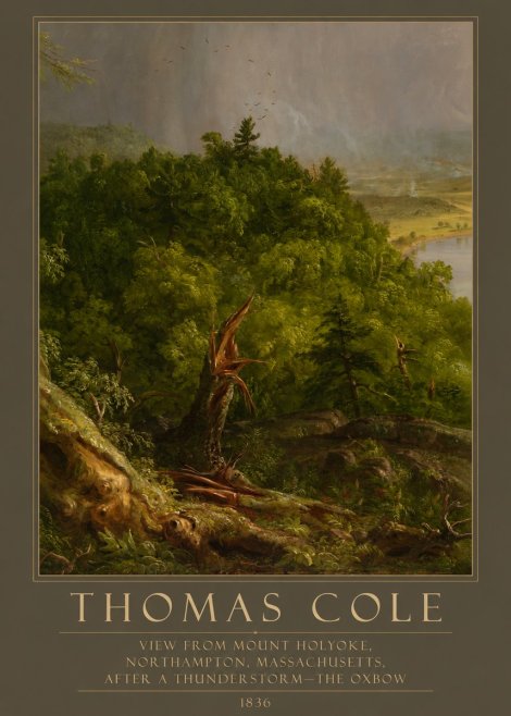 Thomas Cole View from Mount Holyoke, Northampton, Massachusetts, After a Thunderstorm—the Oxbow I No5 - Affiche