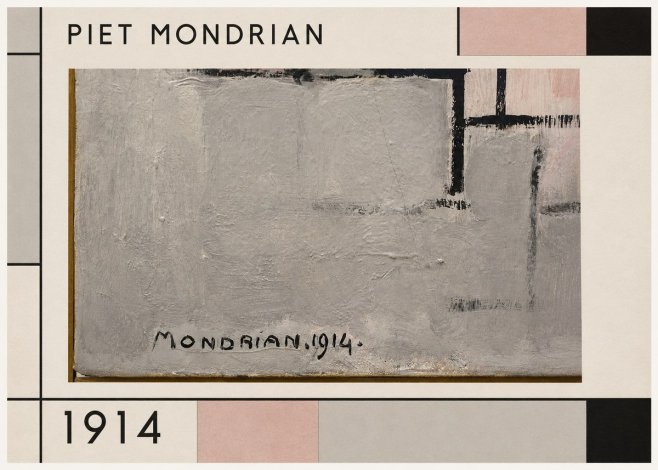 Piet Mondrian Composition 1914 No1 - Affiche