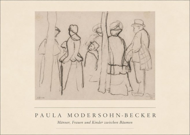 Paula Modersohn-Becker Männer, Frauen Und Kinder Zwischen Bäumen No4 - Affiche