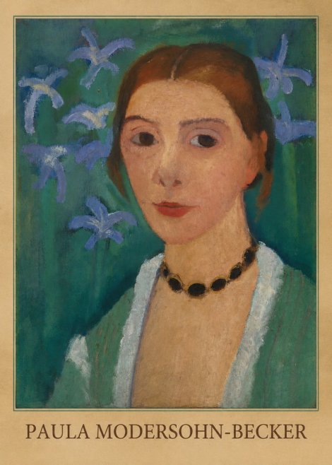 Paula Modersohn-Becker Self-portrait with Blue Flowers No4 - Affiche