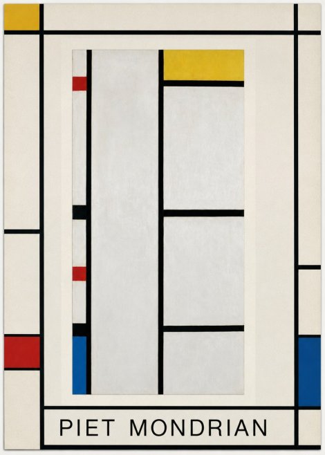 Piet Mondrian Composition with Red, Yellow, and Blue No1 - Affiche