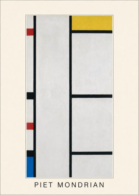 Piet Mondrian Composition with Red, Yellow, and Blue No3 - Affiche