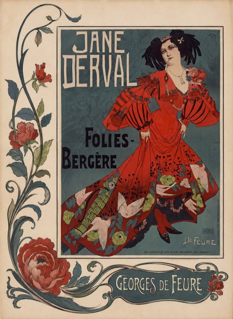 Georges de Feure Jane Derval - Folies-bergère I No2 - Affiche