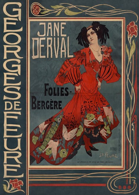 Georges de Feure Jane Derval - Folies-bergère I No3 - Affiche