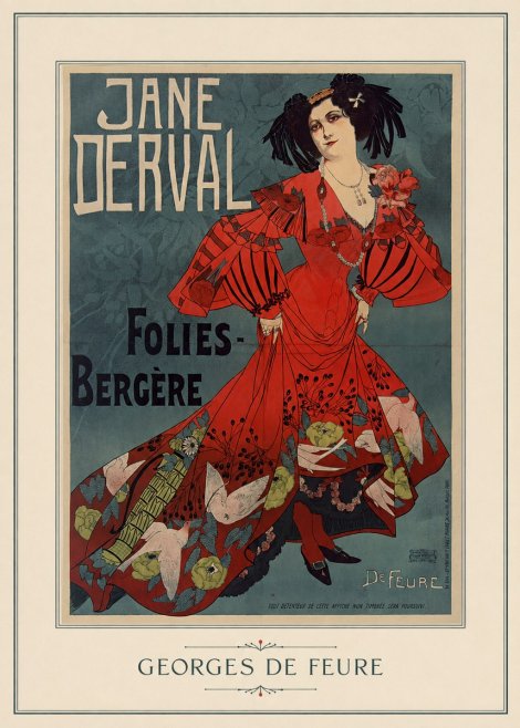 Georges de Feure Jane Derval - Folies-bergère I No4 - Affiche