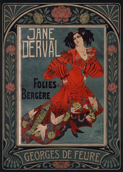 Georges de Feure Jane Derval - Folies-bergère I No5 - Affiche