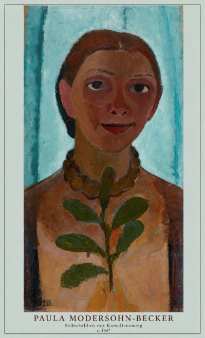 Paula Modersohn-Becker Selbstbildnis Mit Kamelienzweig No5 - Affiche