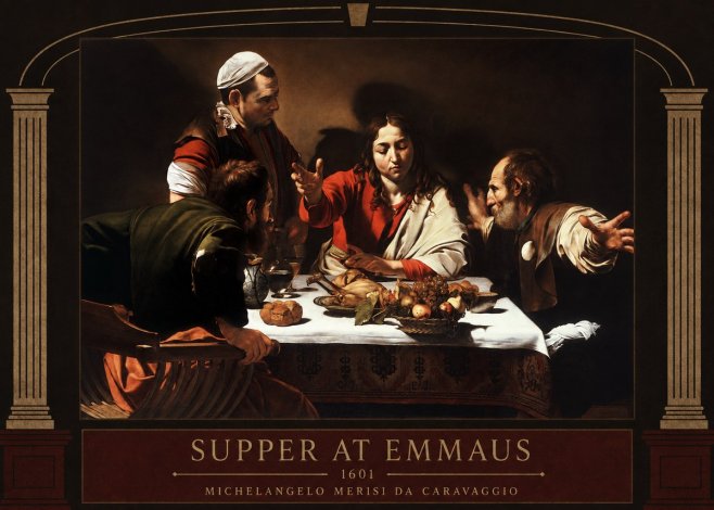 Michelangelo Merisi da Caravaggio Supper at Emmaus No3 - Affiche