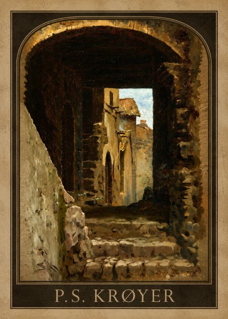 P.S. Krøyer Archway in an Italian Street No1 - Affiche