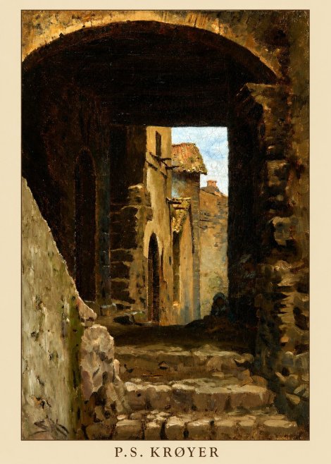 P.S. Krøyer Archway in an Italian Street No6 - Affiche