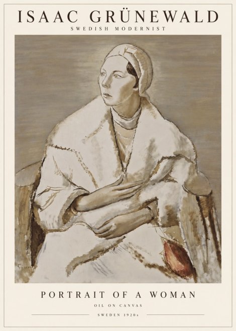 Isaac Grünewald Woman in a White Wrap No3 - Affiche