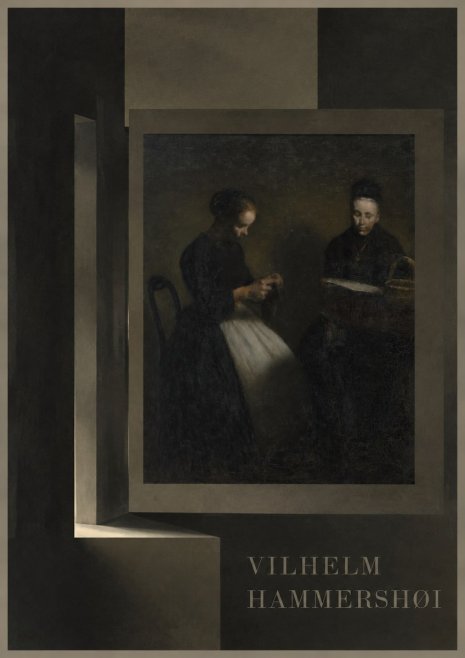 Vilhelm Hammershøi Two Women Knitting No6 - Affiche