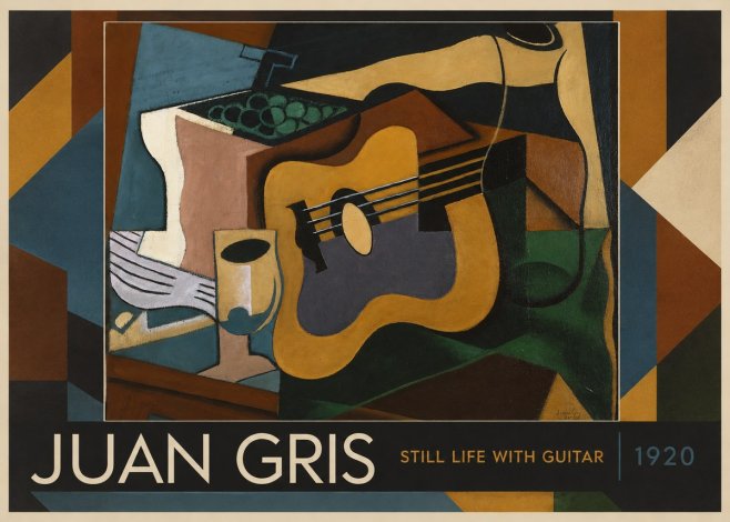 Juan Gris Still Life with Guitar No1 - Affiche