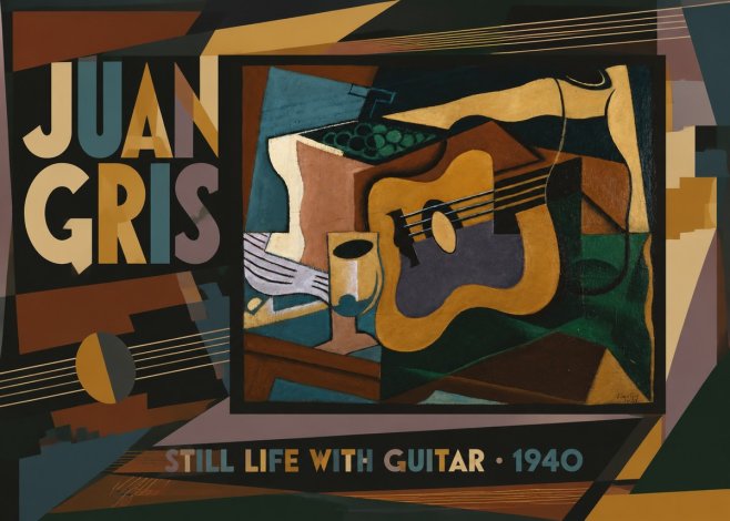 Juan Gris Still Life with Guitar No6 - Affiche