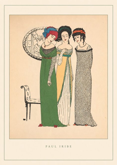 Paul Iribe Three Women in Fashion No4 - Affiche