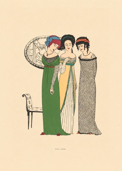 Paul Iribe Three Women in Fashion No6 - Affiche