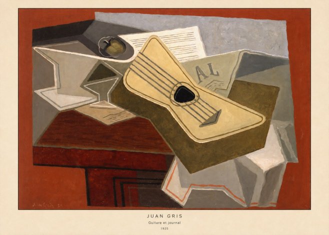 Juan Gris Guitare Et Journal No5 - Affiche