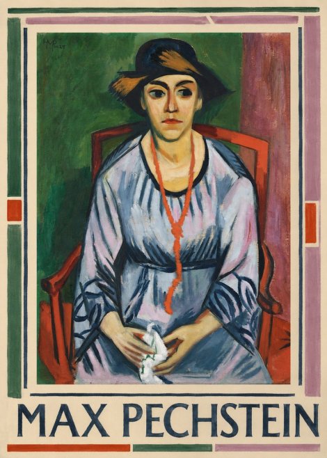 Max Pechstein Seated Woman with Hat No1 - Affiche