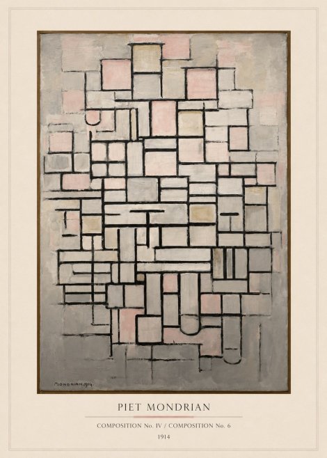 Piet Mondrian Composition No. Iv / Composition No. 6 No5 - Affiche