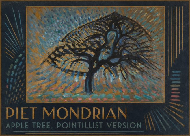 Piet Mondrian Apple Tree, Pointillist Version No1 - Affiche