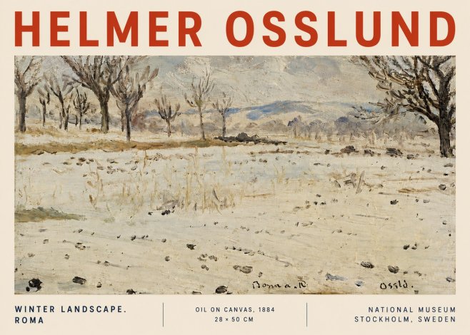 Helmer Osslund Winter Landscape. Roma No4 - Affiche