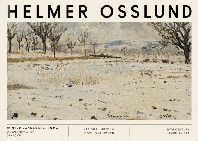 Helmer Osslund Winter Landscape. Roma No6 - Affiche