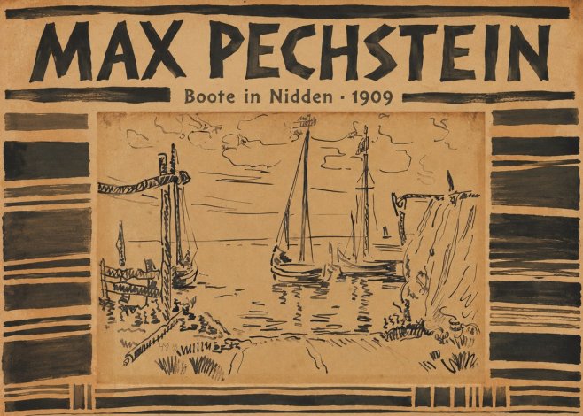Max Pechstein Boote in Nidden No3 - Affiche