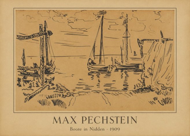 Max Pechstein Boote in Nidden No4 - Affiche