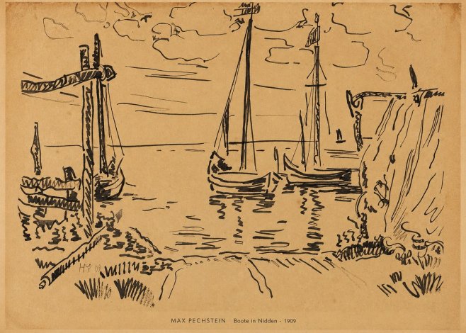 Max Pechstein Boote in Nidden No6 - Affiche