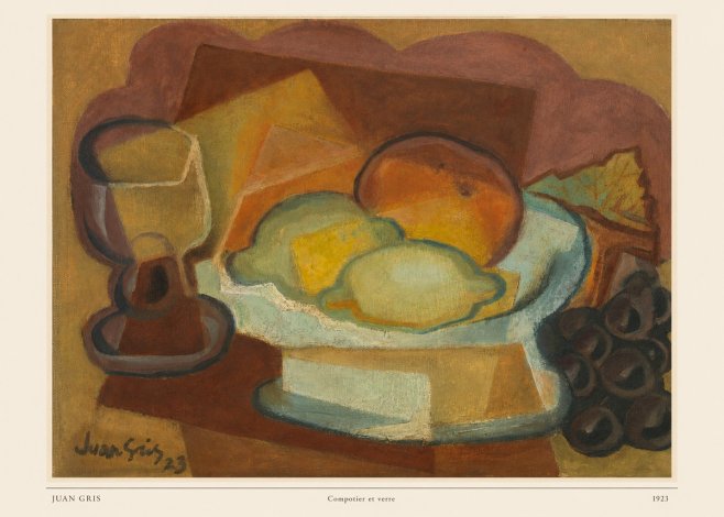 Juan Gris Compotier Et Verre No6 - Affiche