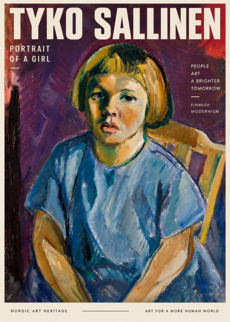 Tyko Sallinen Portrait of a Girl I No3 - Affiche