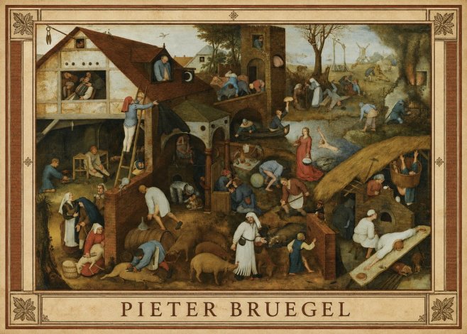 Pieter Bruegel Netherlandish Proverbs I No1 - Affiche