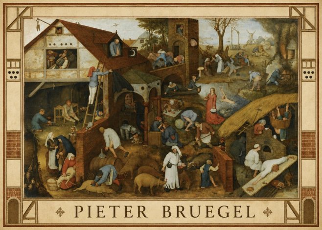 Pieter Bruegel Netherlandish Proverbs I No2 - Affiche