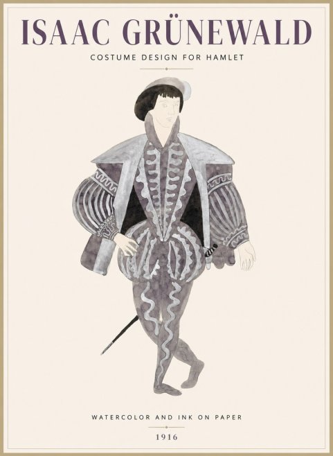 Isaac Grünewald Costume Design for Hamlet No1 - Affiche