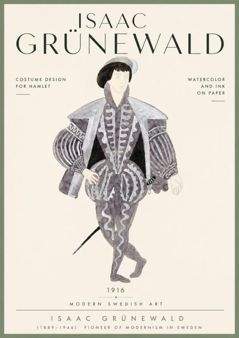 Isaac Grünewald Costume Design for Hamlet No4 - Affiche