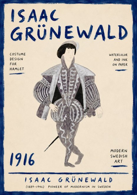 Isaac Grünewald Costume Design for Hamlet No6 - Affiche