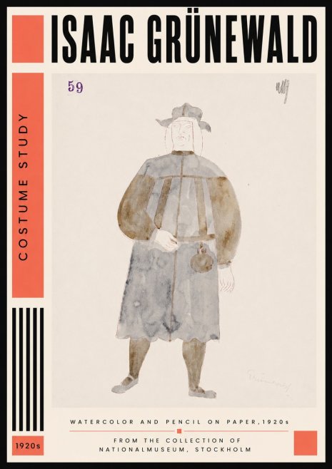 Isaac Grünewald Costume Study I No6 - Affiche