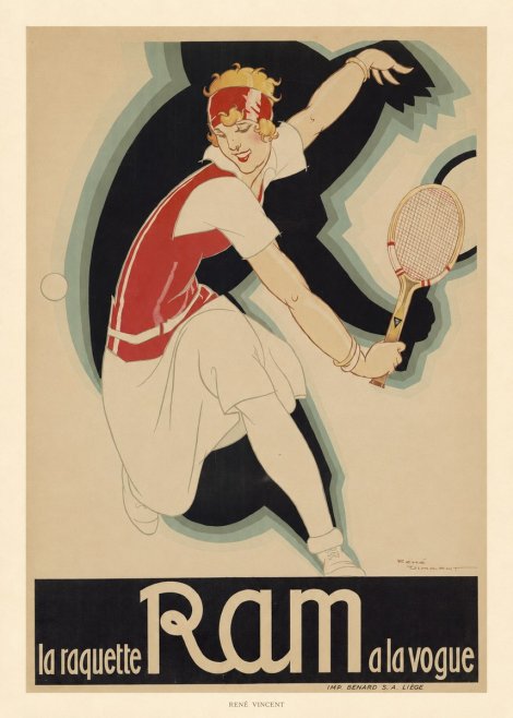 René Vincent Ram La Raquette À La Vogue No6 - Affiche