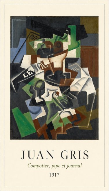 Juan Gris Compotier, Pipe Et Journal No4 - Affiche