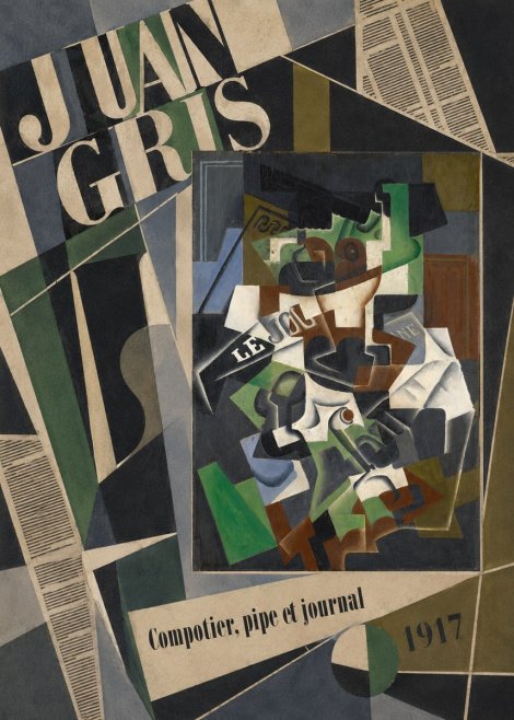 Juan Gris Compotier, Pipe Et Journal No5 - Affiche