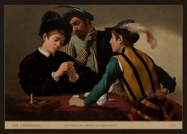 Michelangelo Merisi da Caravaggio The Cardsharps I No5 - Affiche