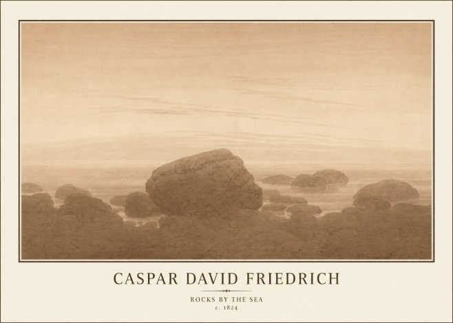 Caspar David Friedrich Rocks by the Sea No1 - Affiche