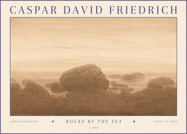 Caspar David Friedrich Rocks by the Sea No3 - Affiche