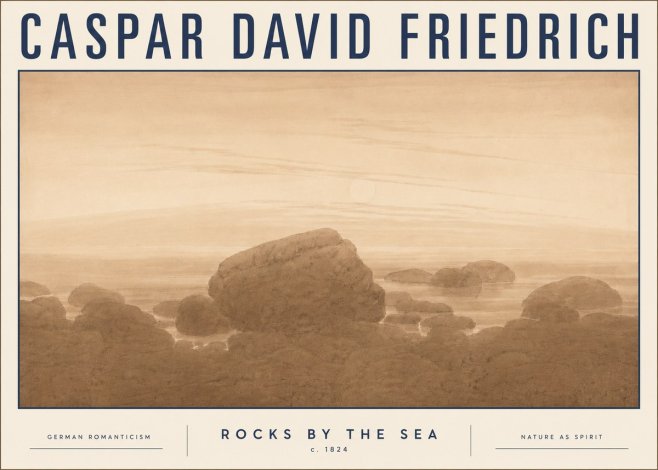 Caspar David Friedrich Rocks by the Sea No5 - Affiche