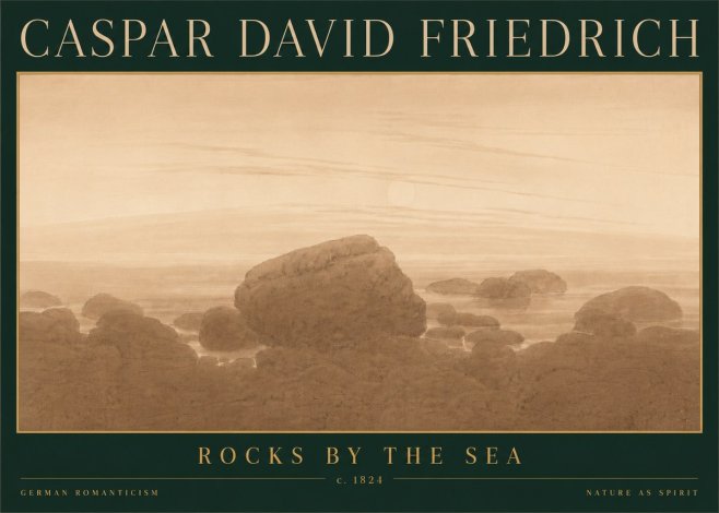 Caspar David Friedrich Rocks by the Sea No6 - Affiche