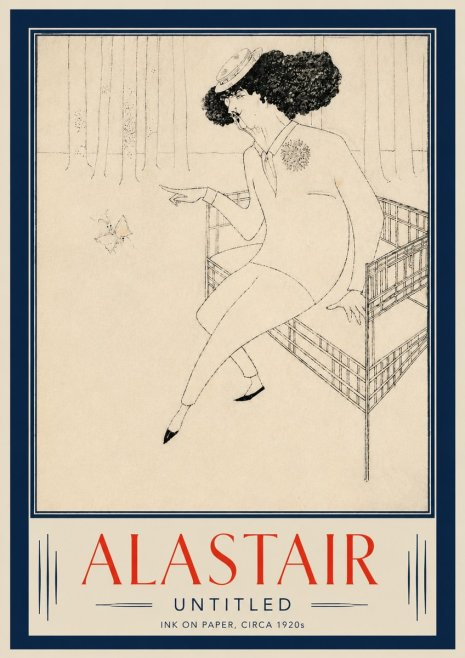 Alastair Lady with Butterfly No5 - Affiche