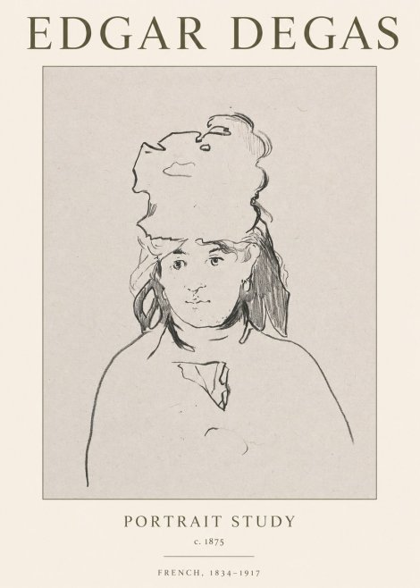 Edgar Degas Portrait Study No1 - Affiche